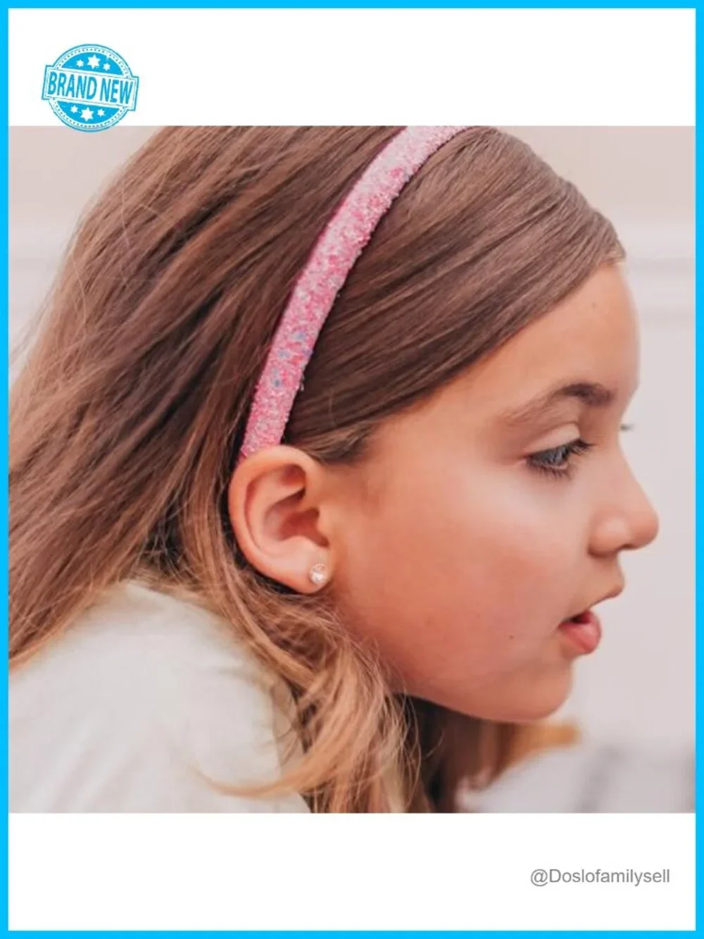 6 Pack Thin Glitter Headbands No-Slip Velvet Lining Flexible Hair Hoop Kids